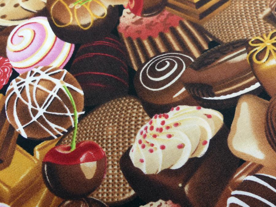 Preview: Pralinen Detailansicht Patchworkstoff